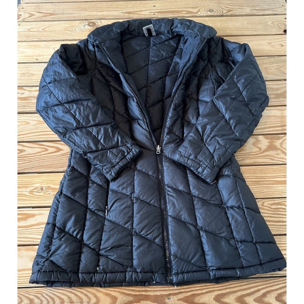 Patagonia Down With It Coat Black Medium Long Quilted Down Puffer Jacket